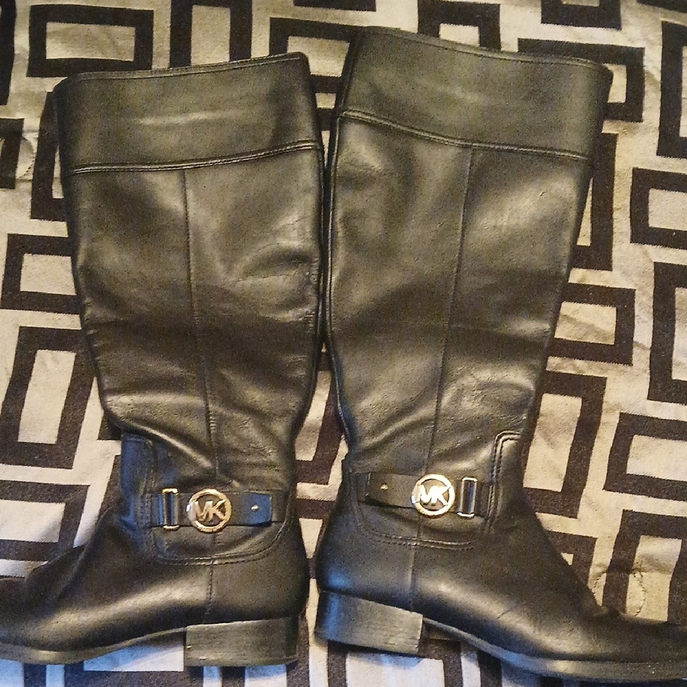 Michael Kors Black Leather Riding Boots